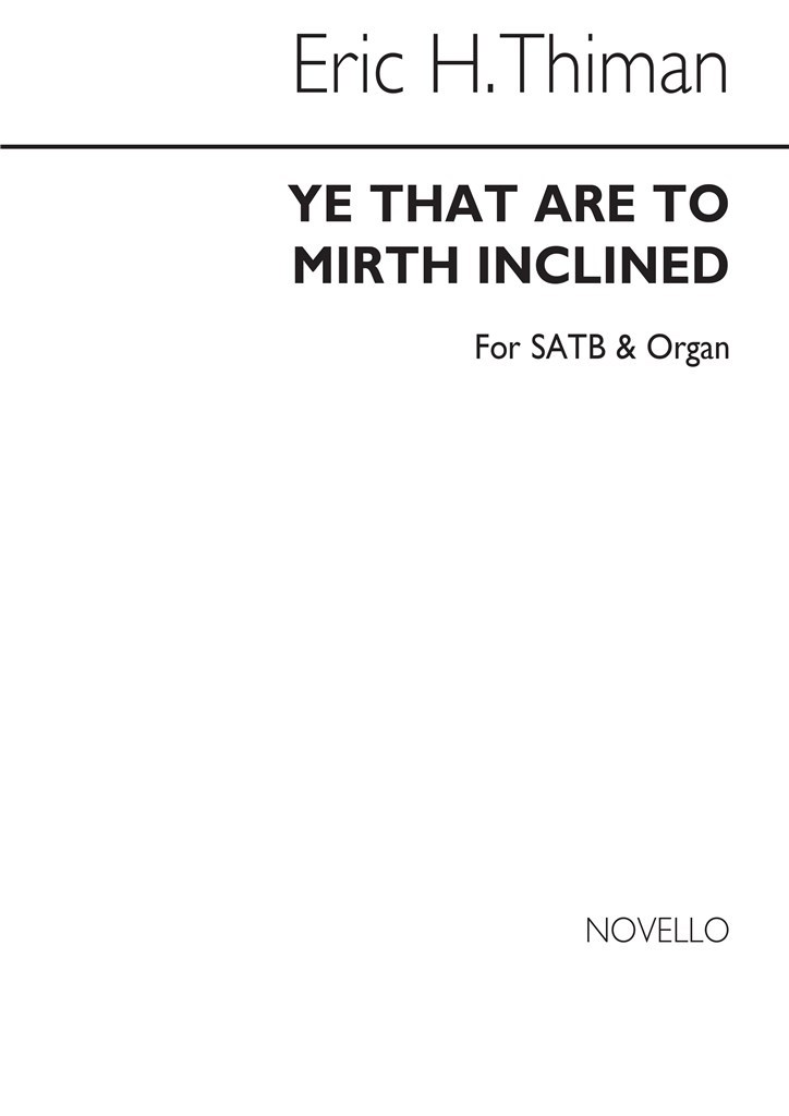Ye That Are To Mirth Inclined