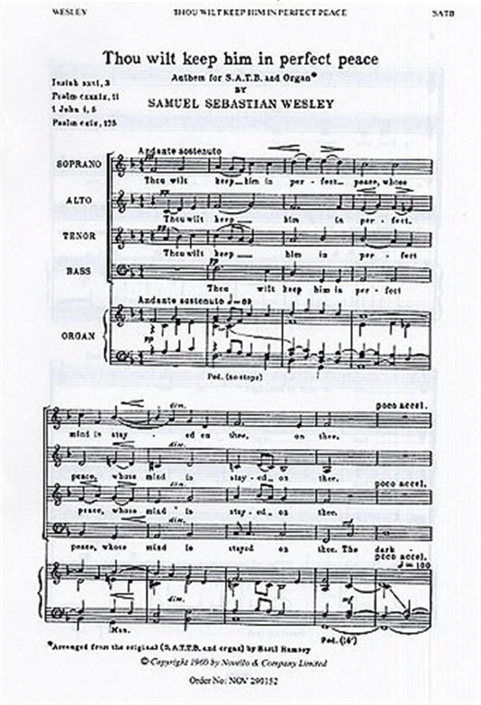 Thou Wilt Keep Him (SATB)