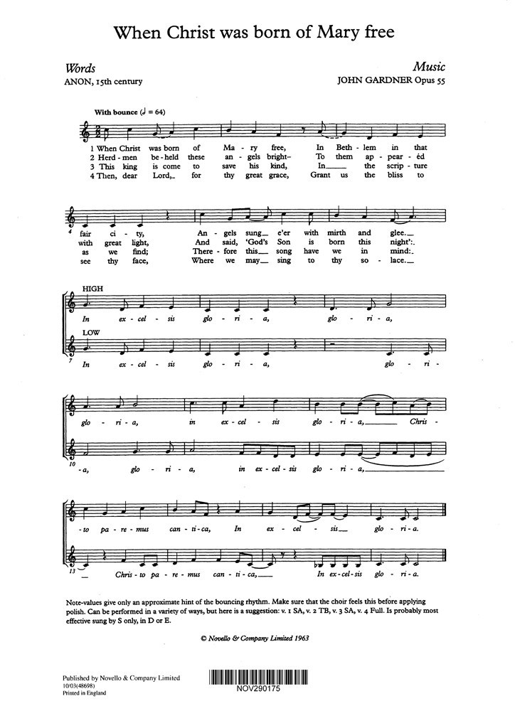 When Christ Was Born Of Mary Free