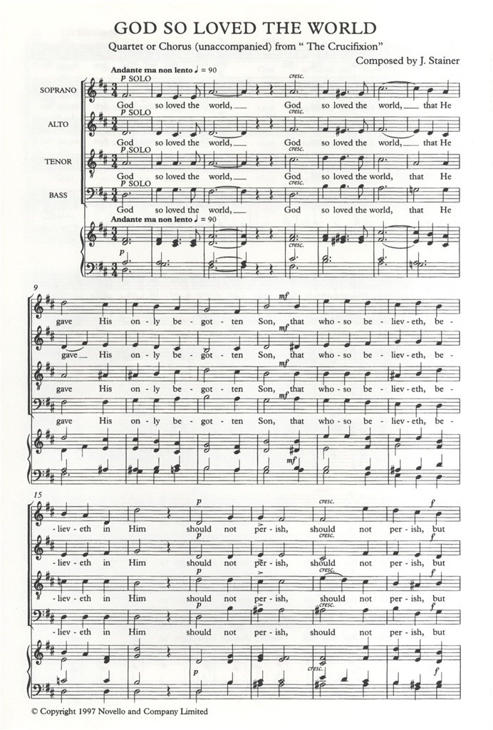 God So Loved The World (SATB- New Edition)