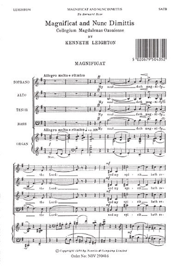 Magnificat And Nunc Dimittis (Magdalen Service)