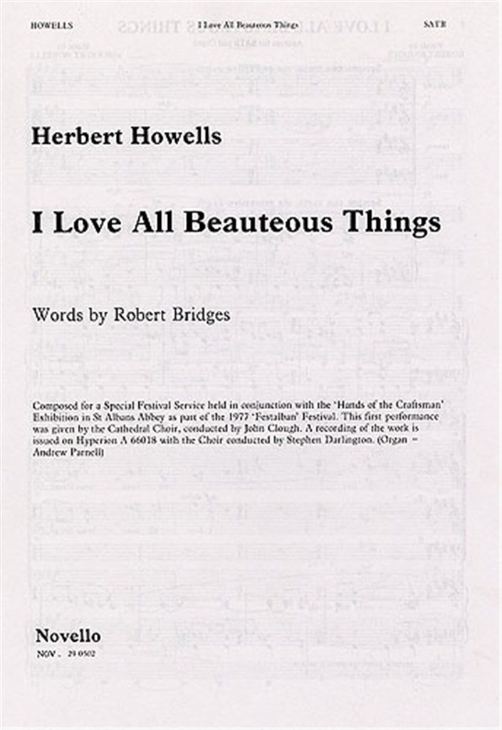 I Love All Beauteous Things