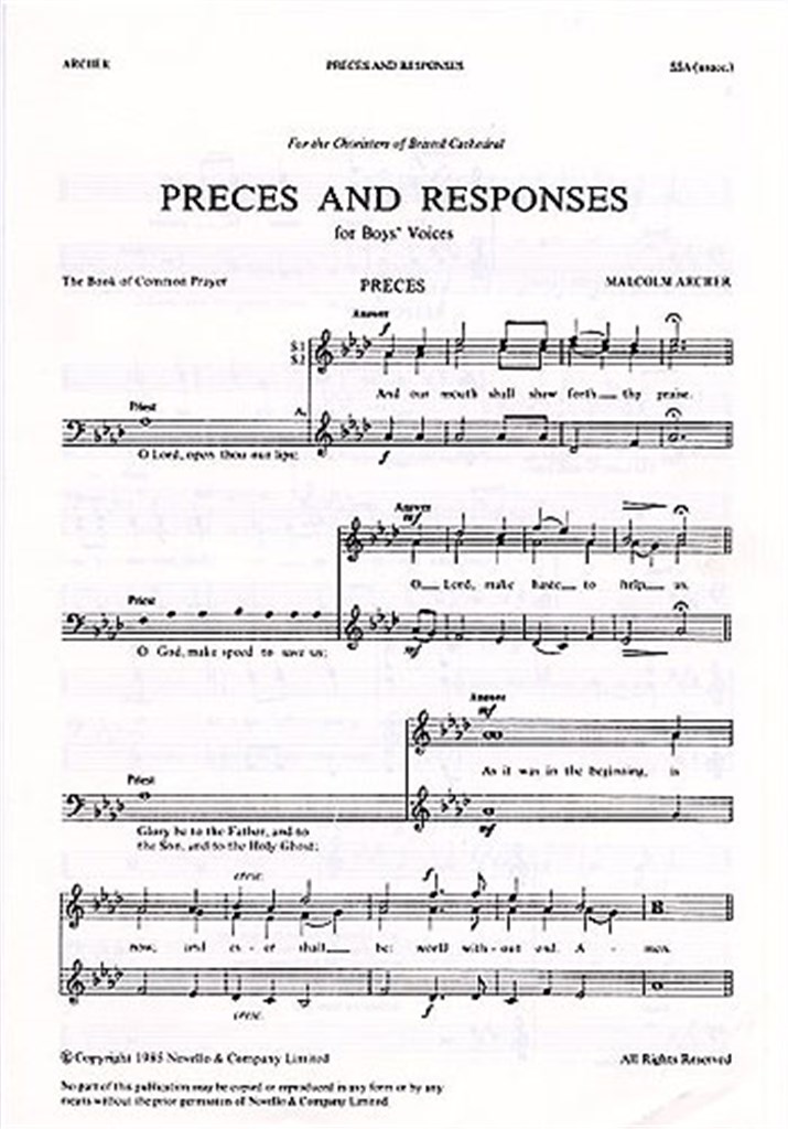 Preces And Responses (SSA)