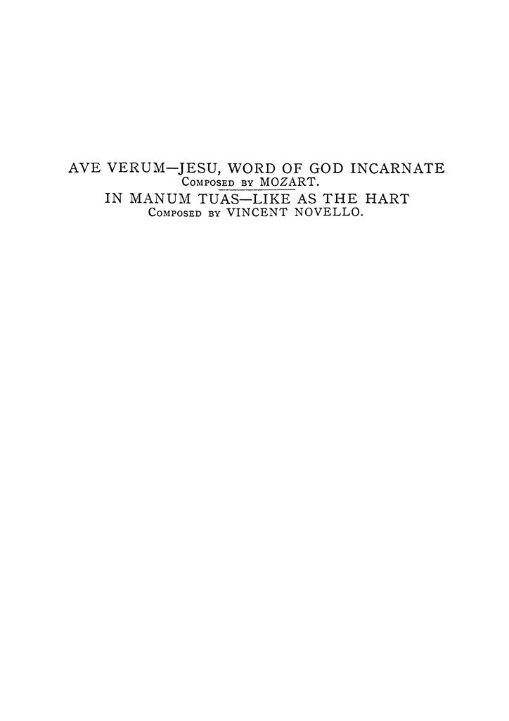 Ave Verum / Novello In Manum Tuas (Eng/Lat)