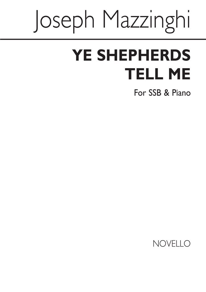 Ye Shepherds Tell Me Ssb/Piano