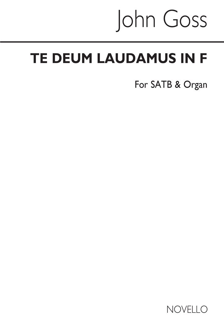 Te Deum Laudamus In F Satb/Organ