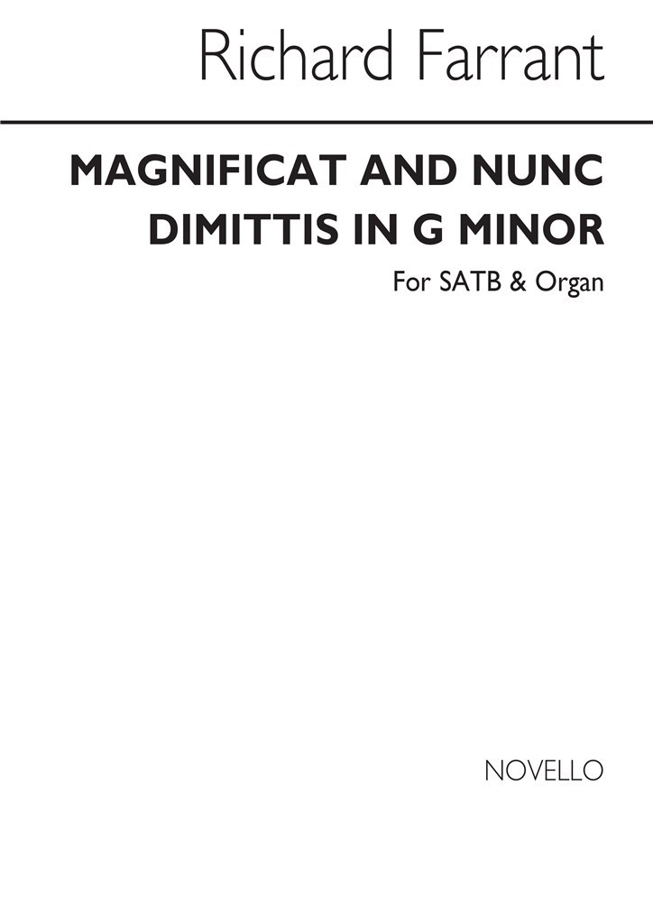 Magnificat & Nunc Dimittis In G Minor Vocal Score