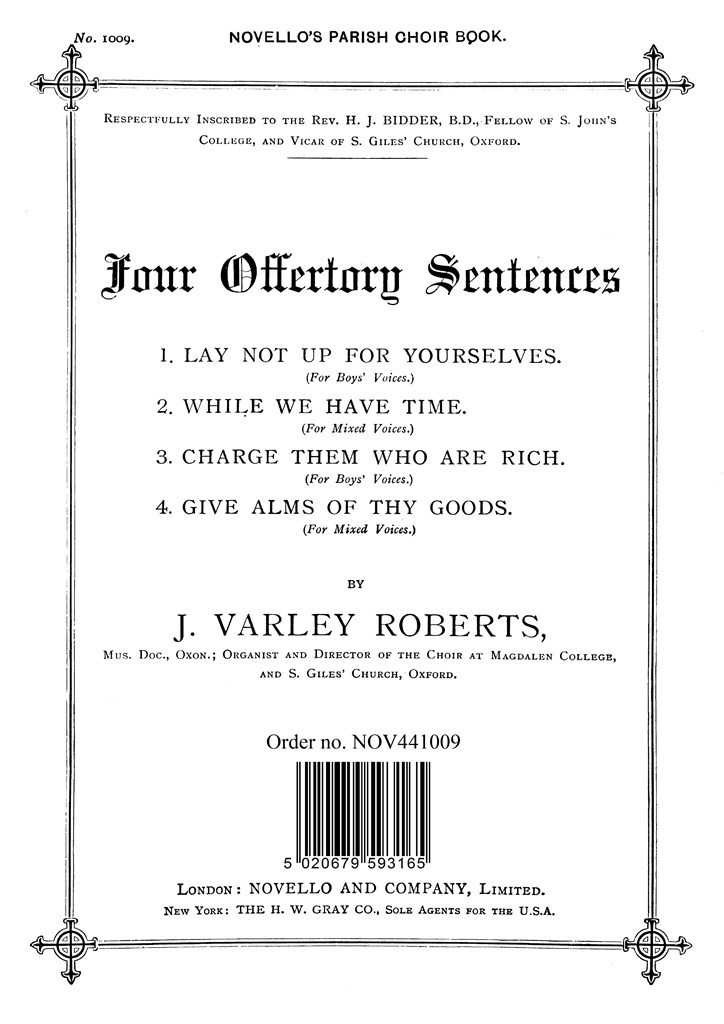 Four Offertory Sentences
