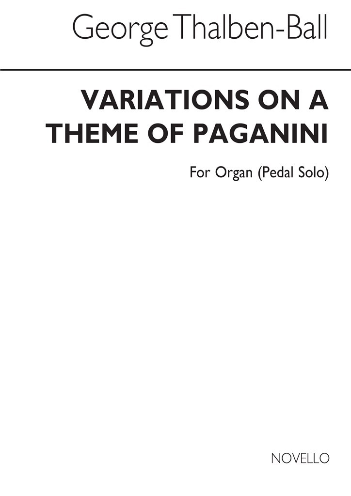 Variations On A Theme By Paganini For Organ Pedals
