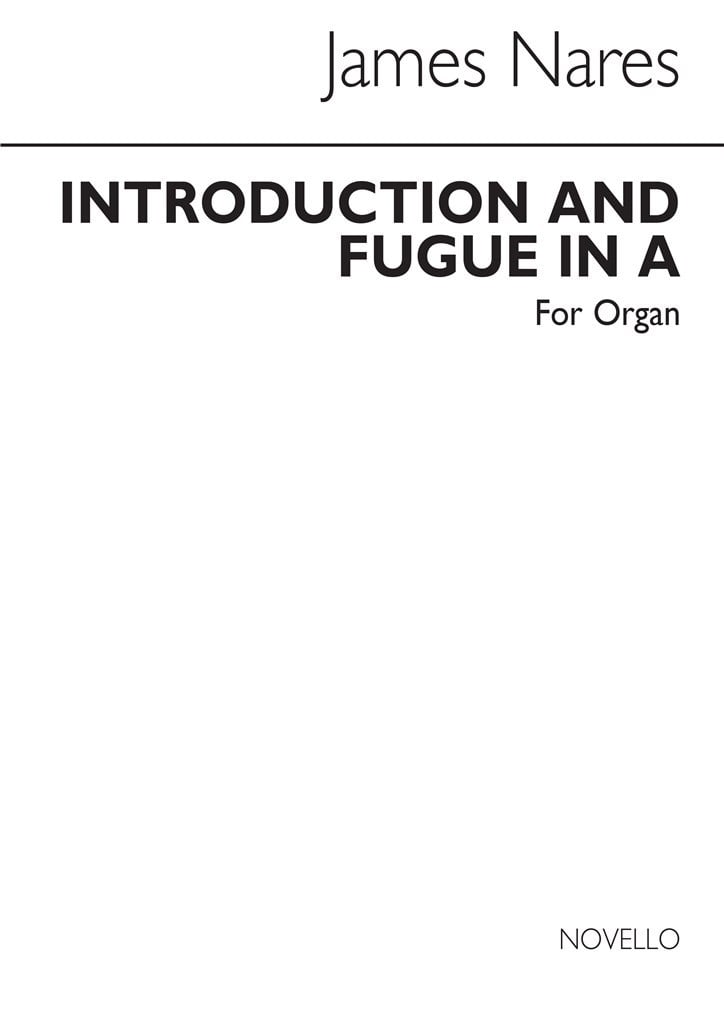 Introduction And Fugue In A For Organ