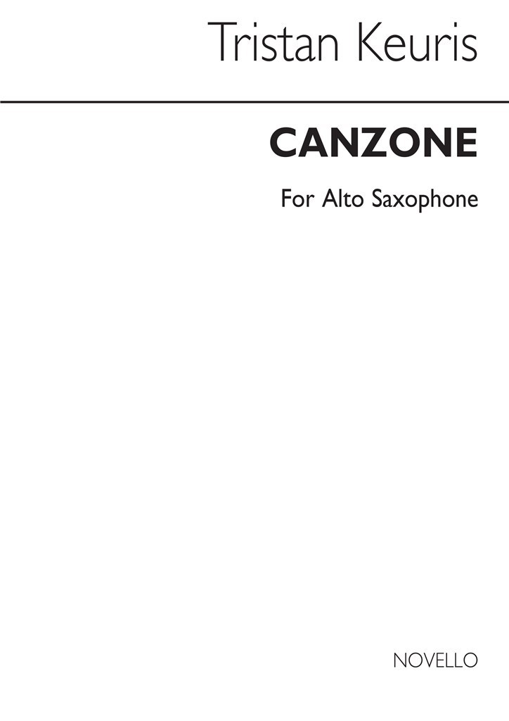 Canzone For Alto Saxophone Solo