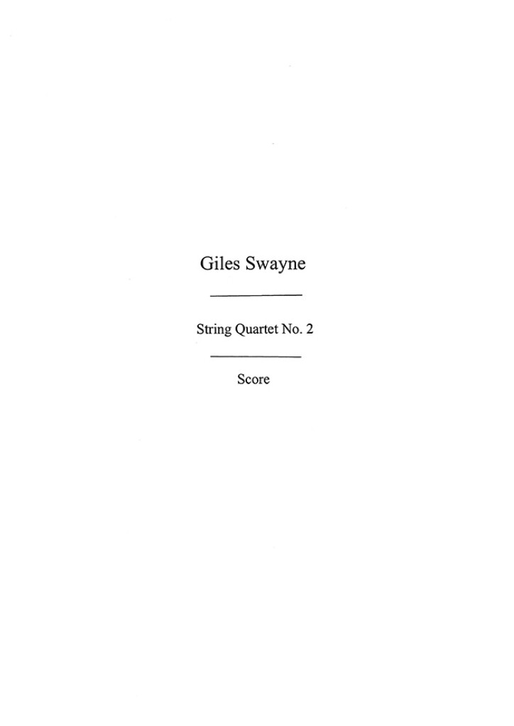 String Quartet No 2 Score Only