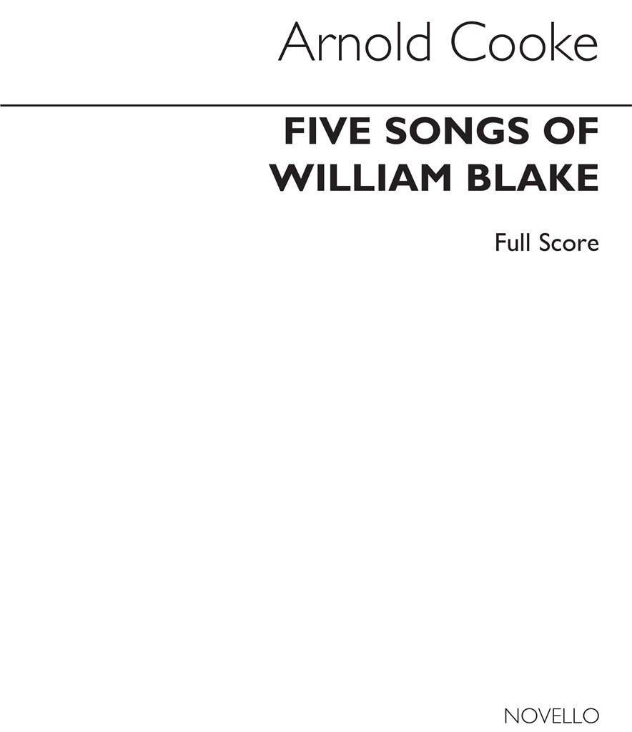 5 Songs Of William Blake Score
