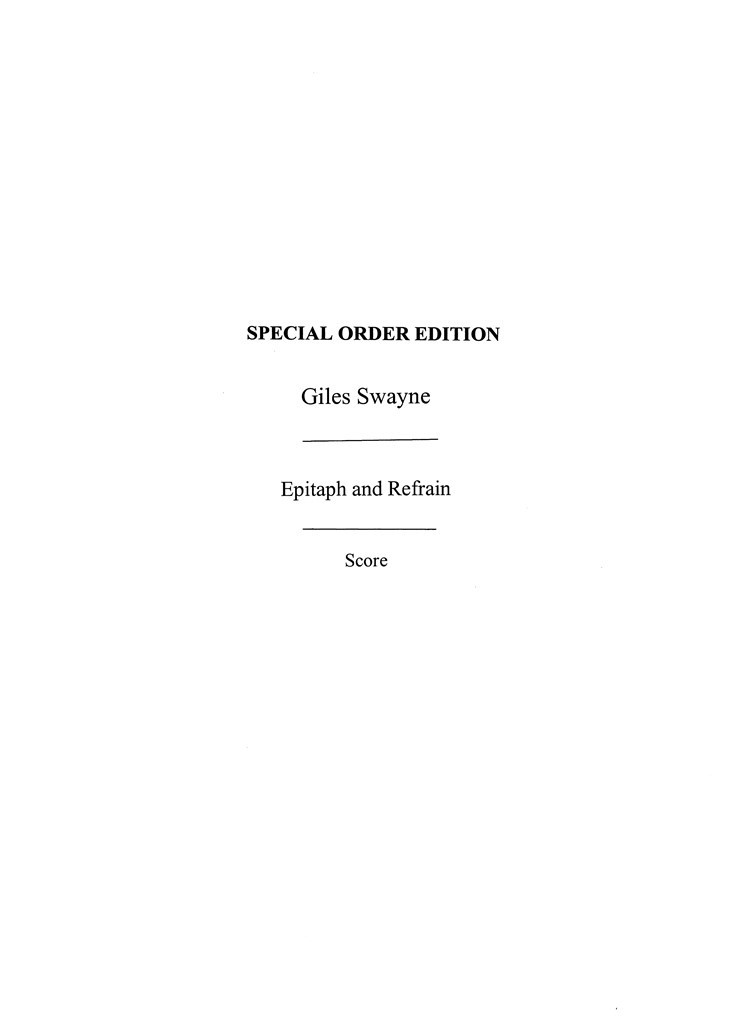 Epitaph And Refrain Op.89