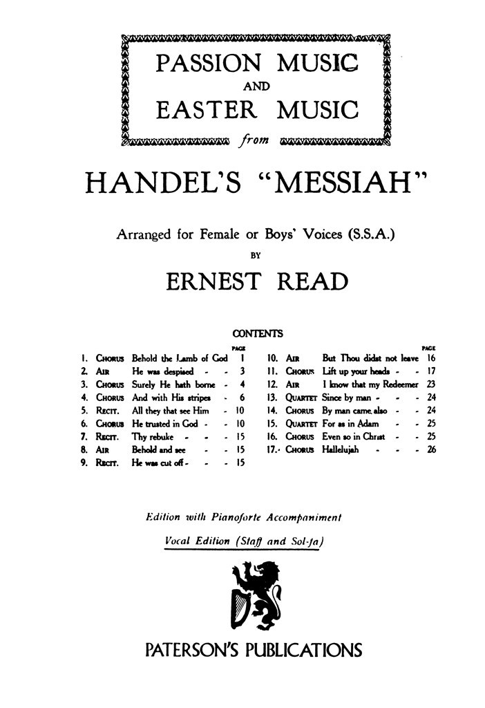 Passion and Easter Music From Messiah