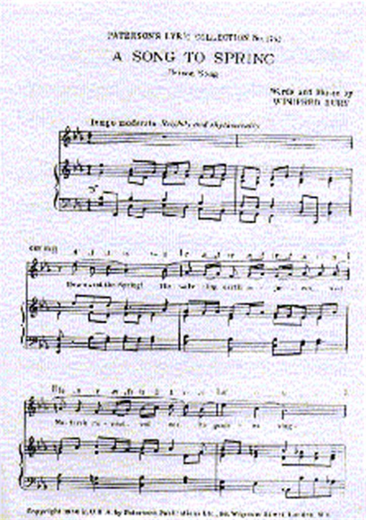 Winifred Bury: A Song To Spring