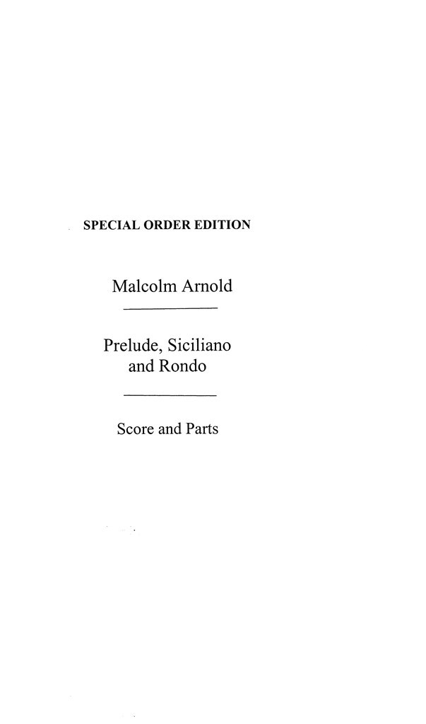 Prelude, Sicillano and Rondo