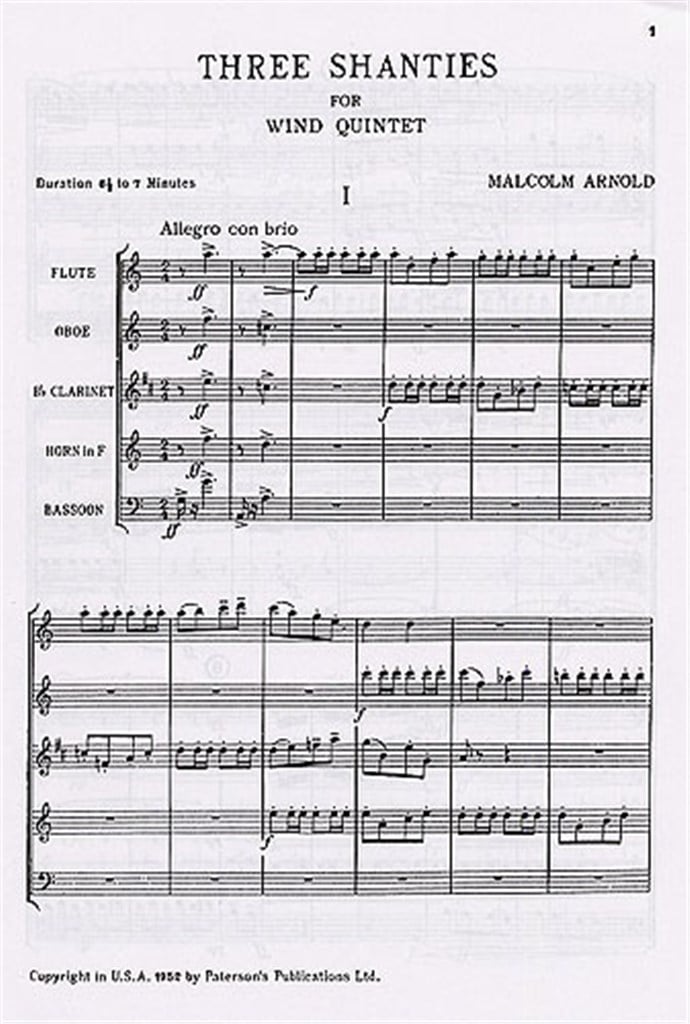 Three Shanties For Wind Quintet Op.4