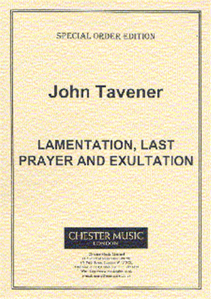 Lamentation, Last Prayer And Exultation