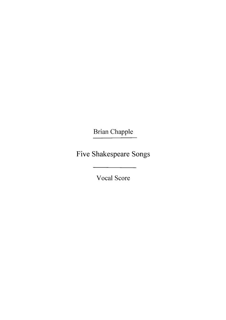 Five Shakespeare Songs (1982)