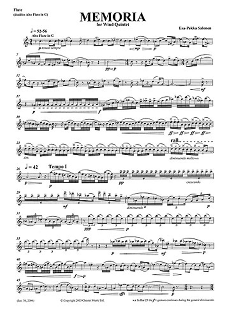 Memoria For Wind Quintet