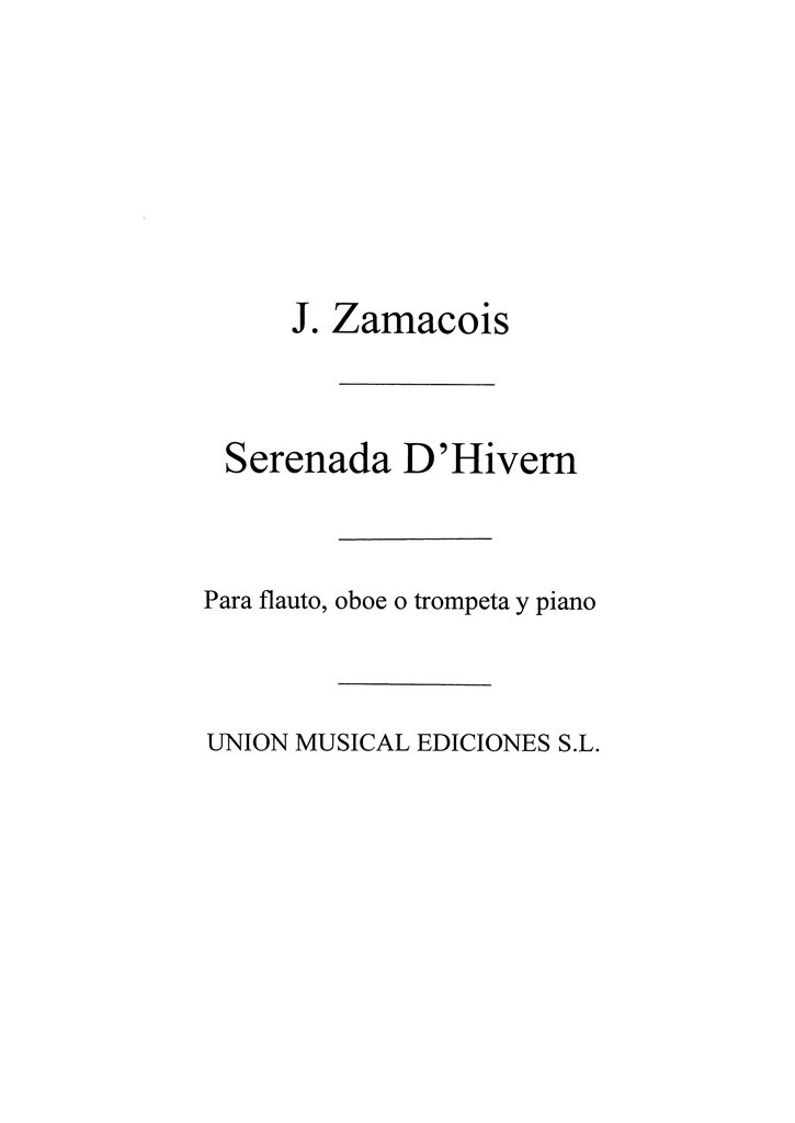Serenada D'Hivern For Oboe And Piano