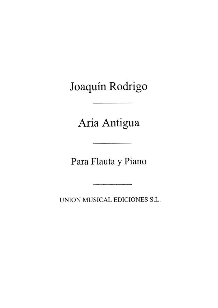 Aria Antigua Para Flauta Y Piano