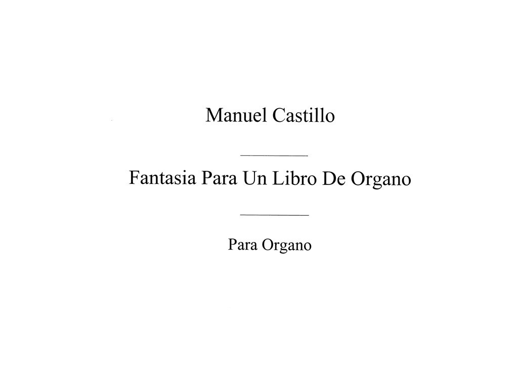 Fantasia Para Un Libro De Organo