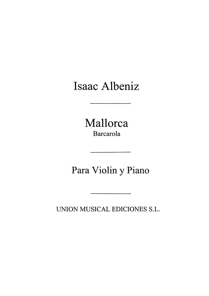 Mallorca Barcarola For Violin And Piano