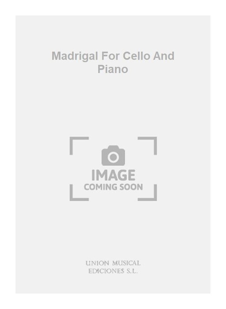 Madrigal For Cello And Piano