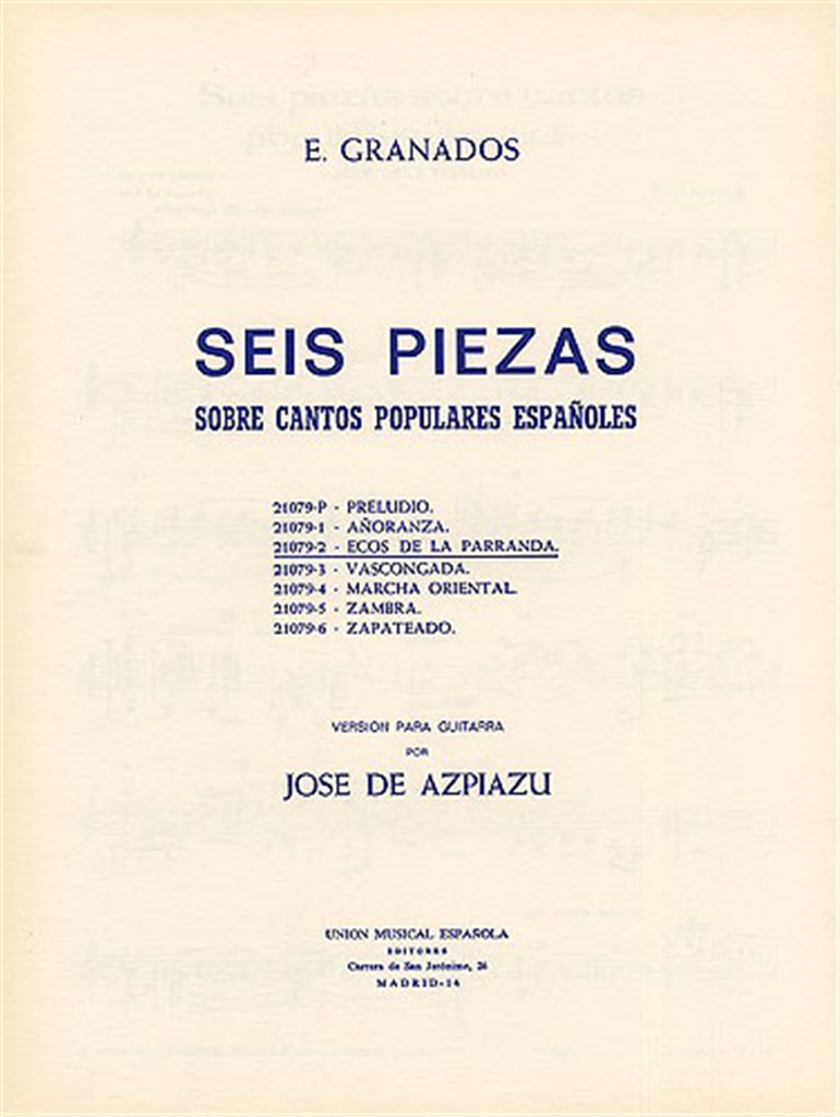 Ecos De La Parranda No.2 (azpiazu) Seis Piezas