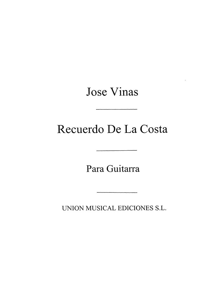 Recuerdo De La Costa Pequena Romanza