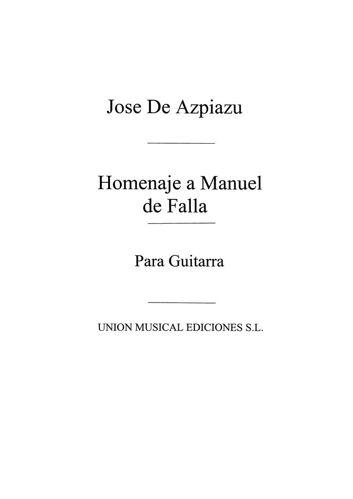 Homenaje A Manuel De Falla For