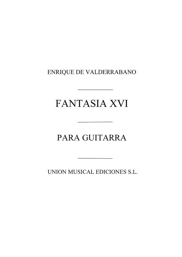Fantasia Xvi En Re Menor D Minor