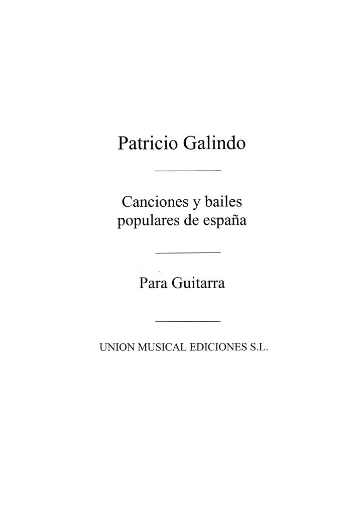 Canciones Y Bailes Populares De Espana Guitar