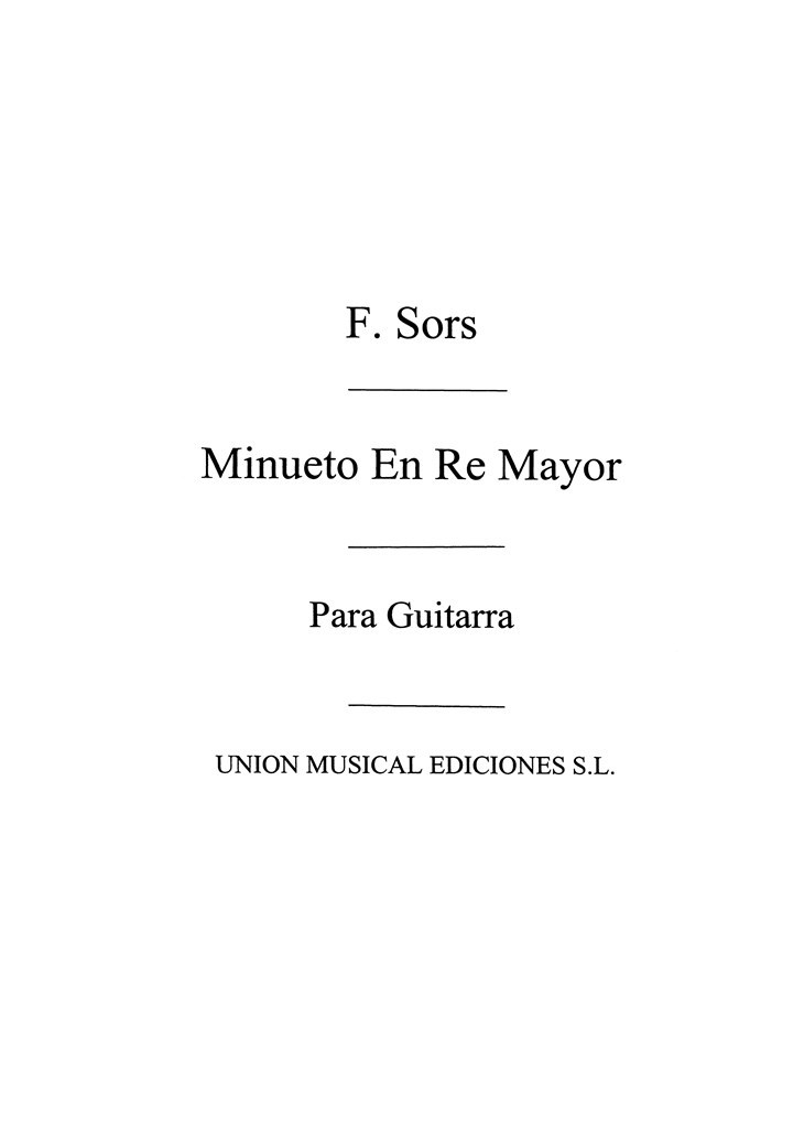 Minuet En Re Mayor D Major