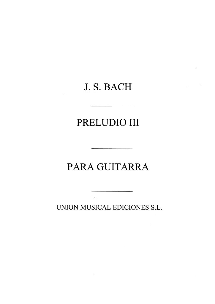 Preludio No.3 Clave Bien Temperado Volume 1