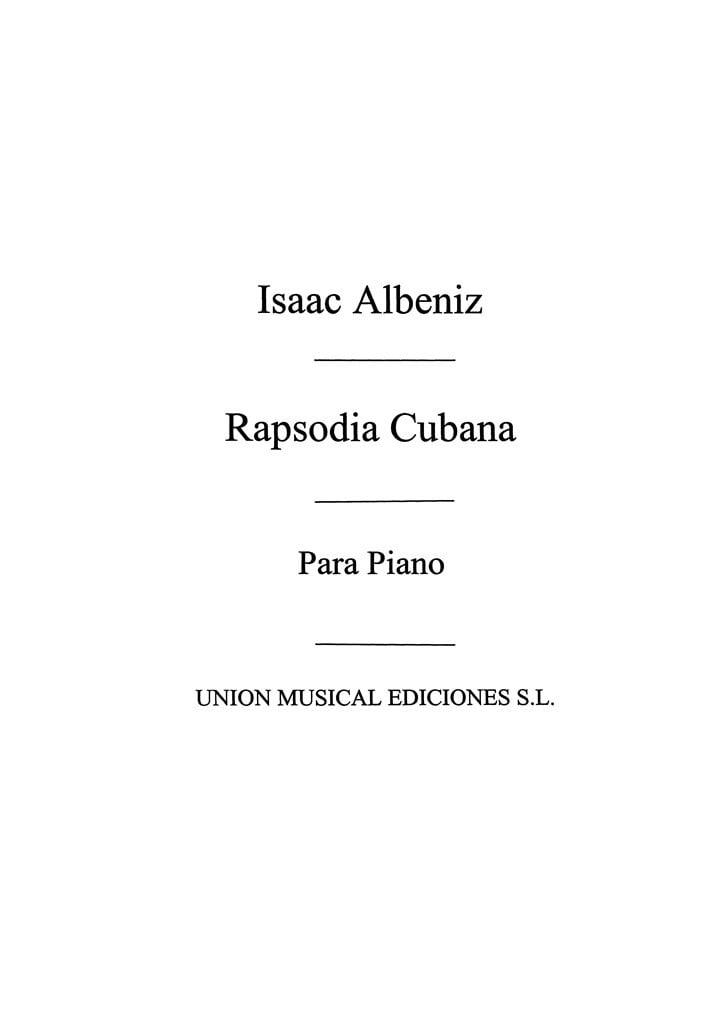 Rapsodia Cubana Op.66 For Piano