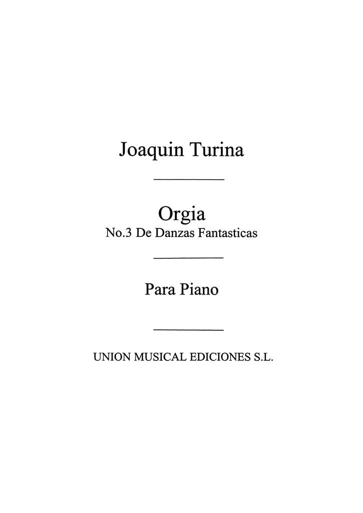 Orgia De Danzas Fantasticas For Piano