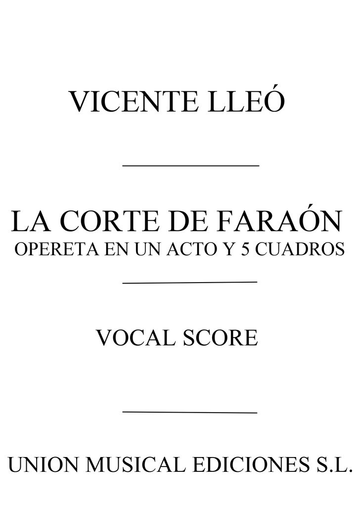 Vicente Lleó Balbastre: La Corte De Faraon