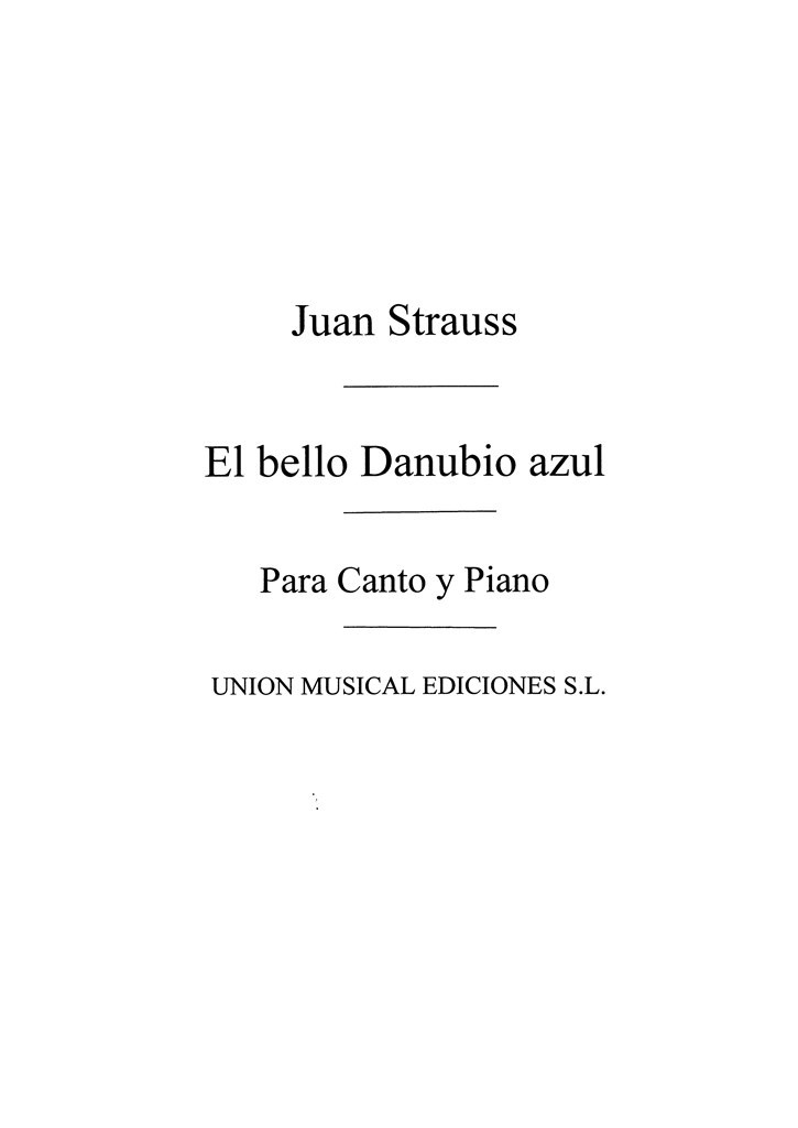 El Bello Danubio Azul Vals (Voice/Piano)