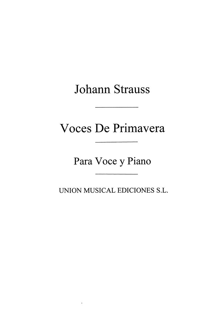 Voces De Primavera Vals (Voice/Piano)