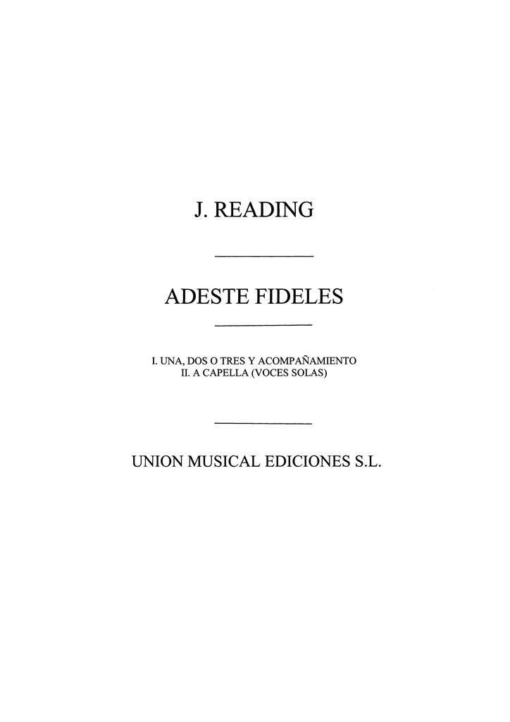 Reading: Adeste Fideles Villancico for 4 V.M