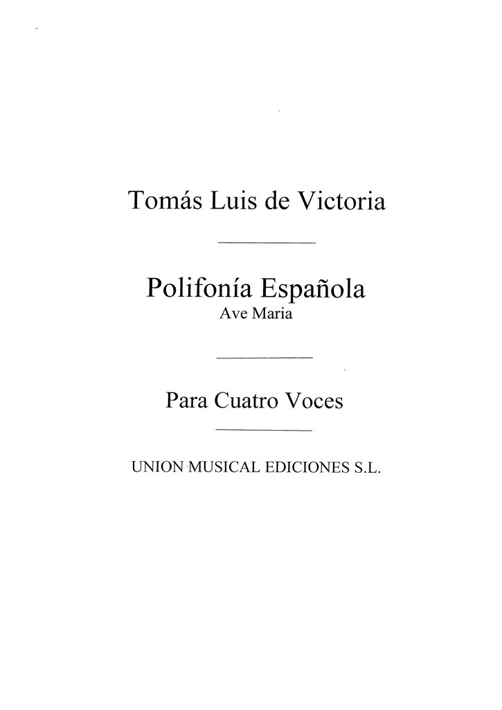 Victoria: Ave Maria for 4 V.M & 4 V.I
