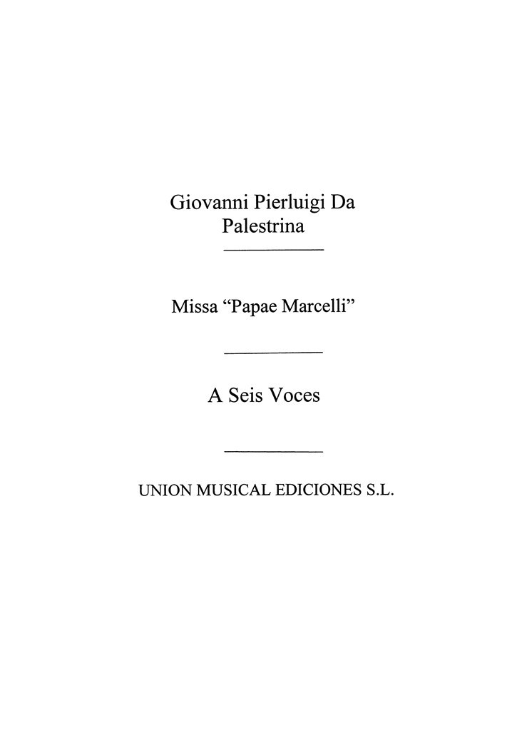 Giovanni Palestrina: Misa Papae Marcelli 6 V.M