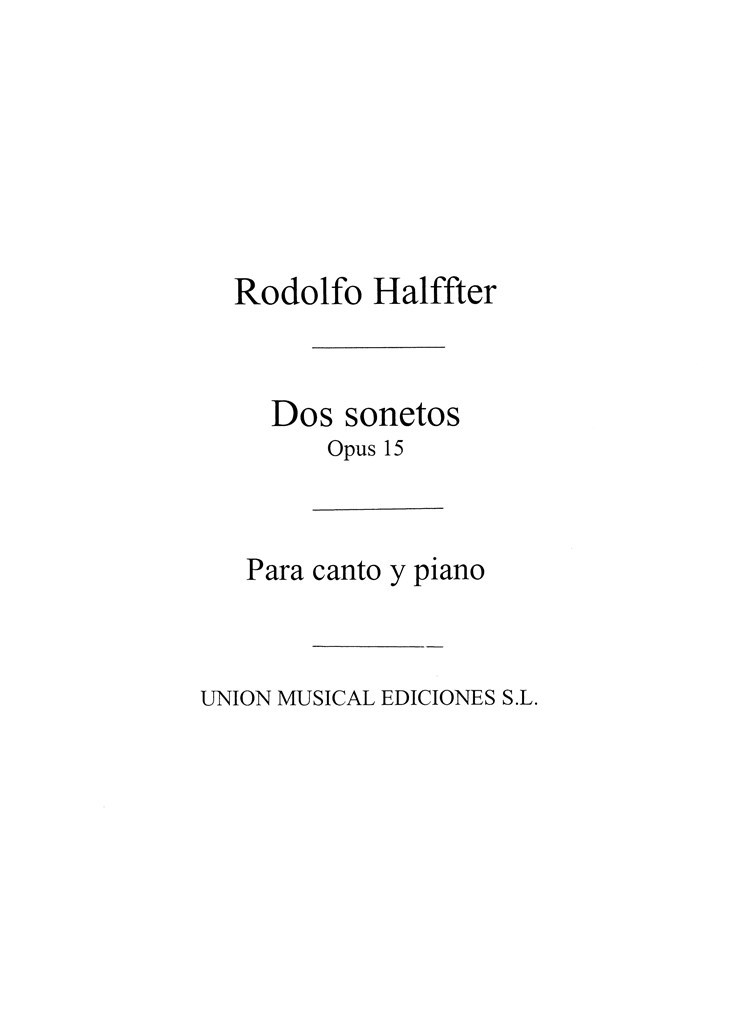 Rodolfo Halffter: Dos Sonetos Op.15 (Voice/Piano)