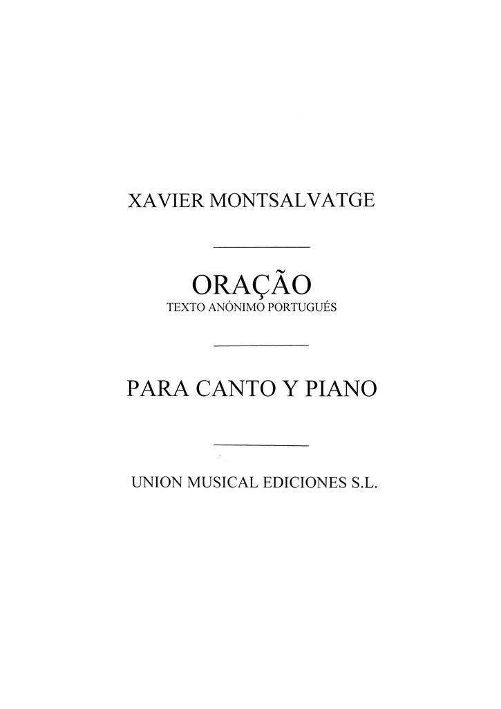 Oracao Voice/Piano