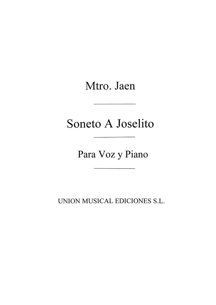 Jaen: Soneto A Joselito for Voice And Piano