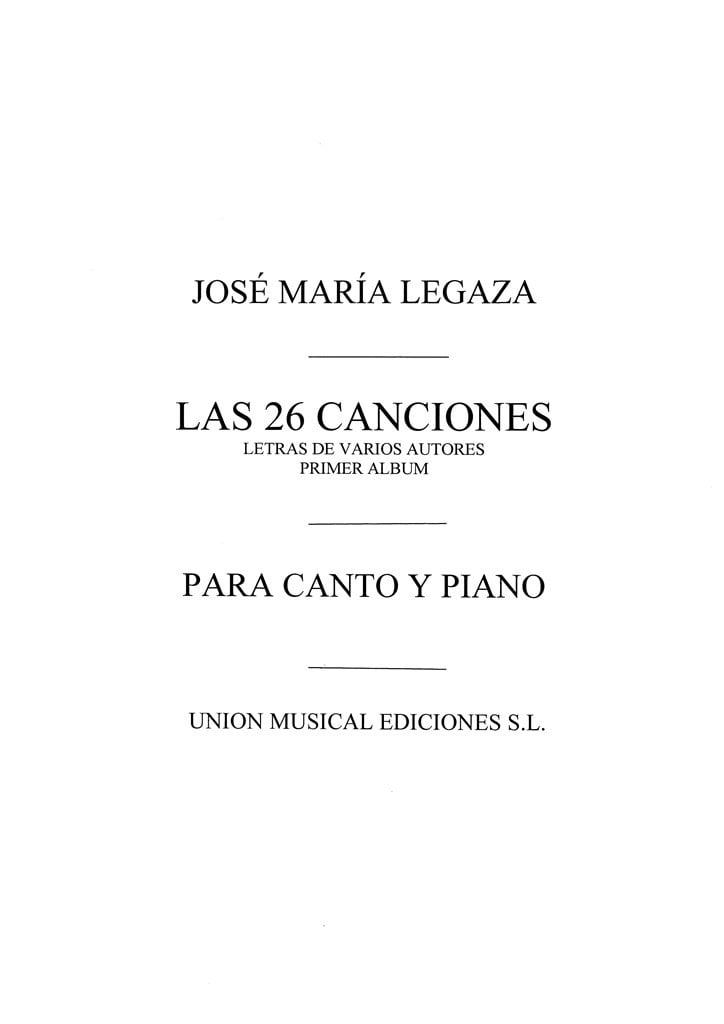 26 Canciones Volumen 1 y 2 for Voice and Piano