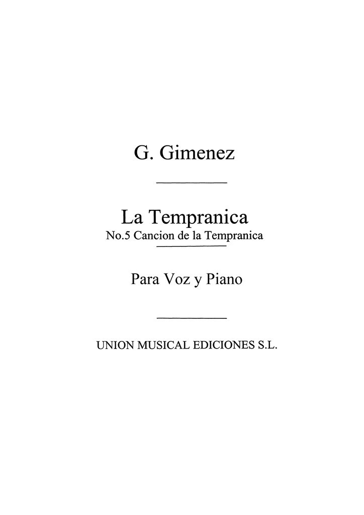 Cancion De La Tempranica